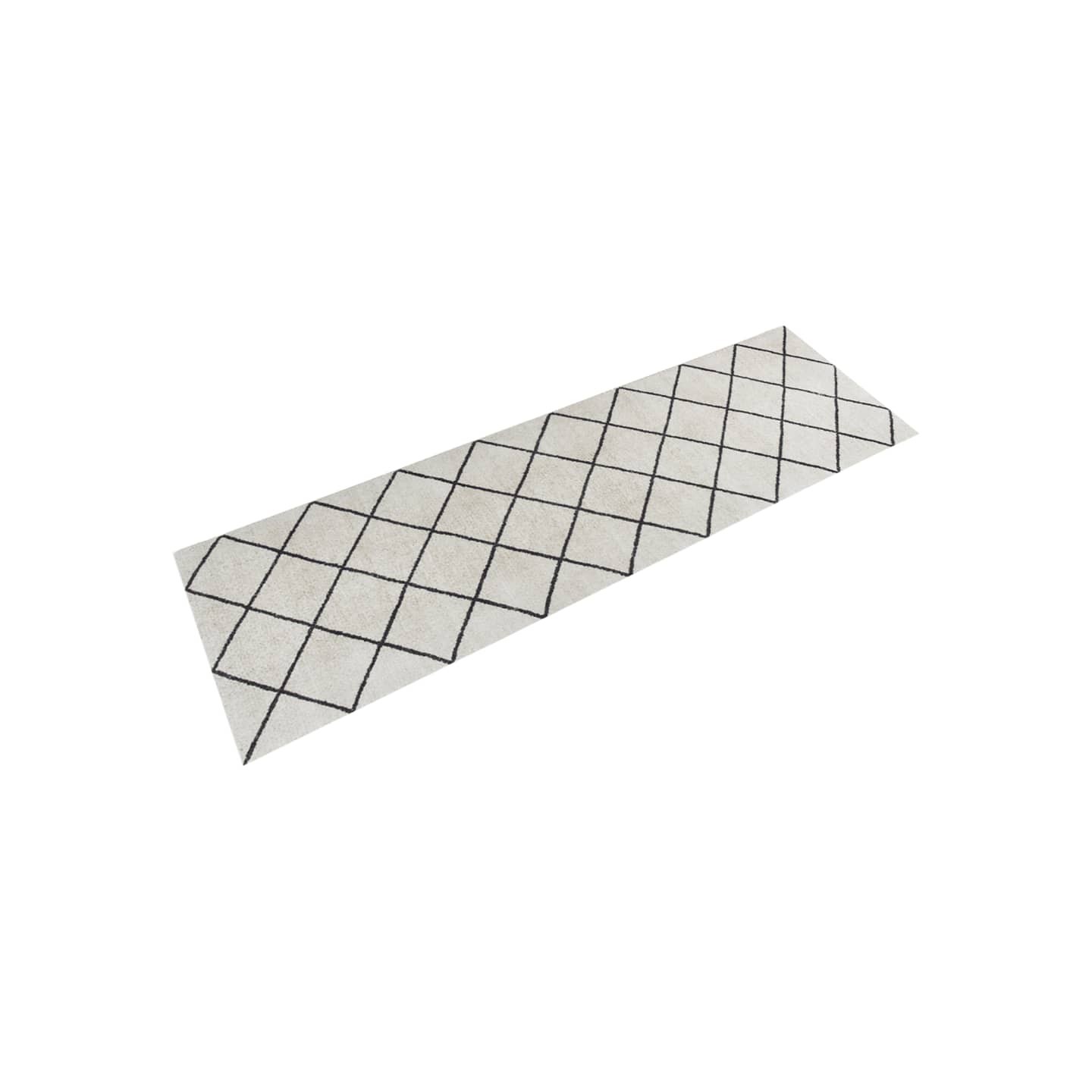 Tapis de cuisine lavable impression carrée 60x180 cm velours