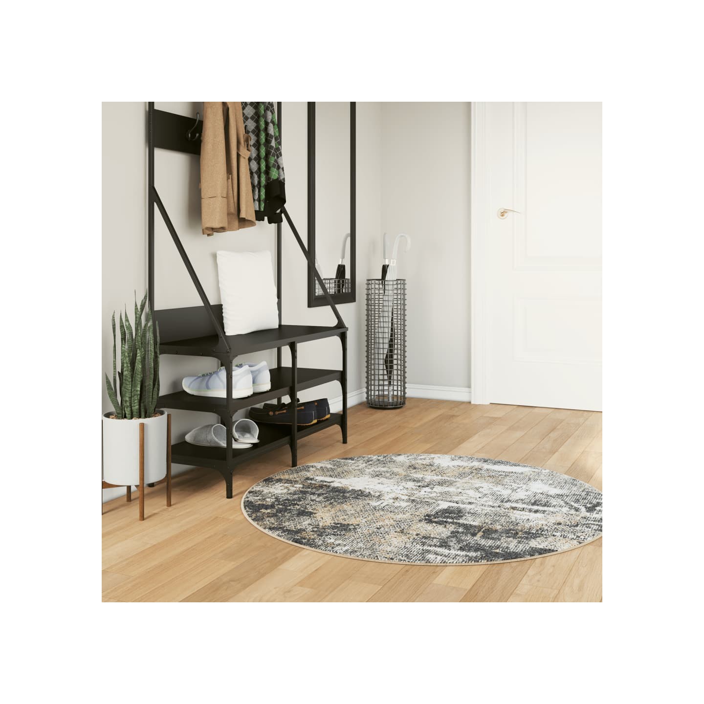 Tapis lavable multicolore Ø 120 cm