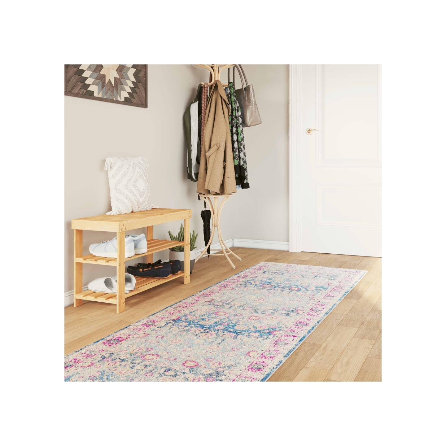 Tapis lavable multicolore 80x300 cm