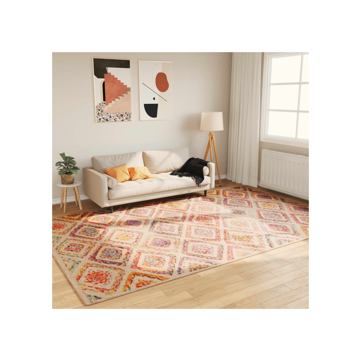 Tapis lavable multicolore 190x300 cm