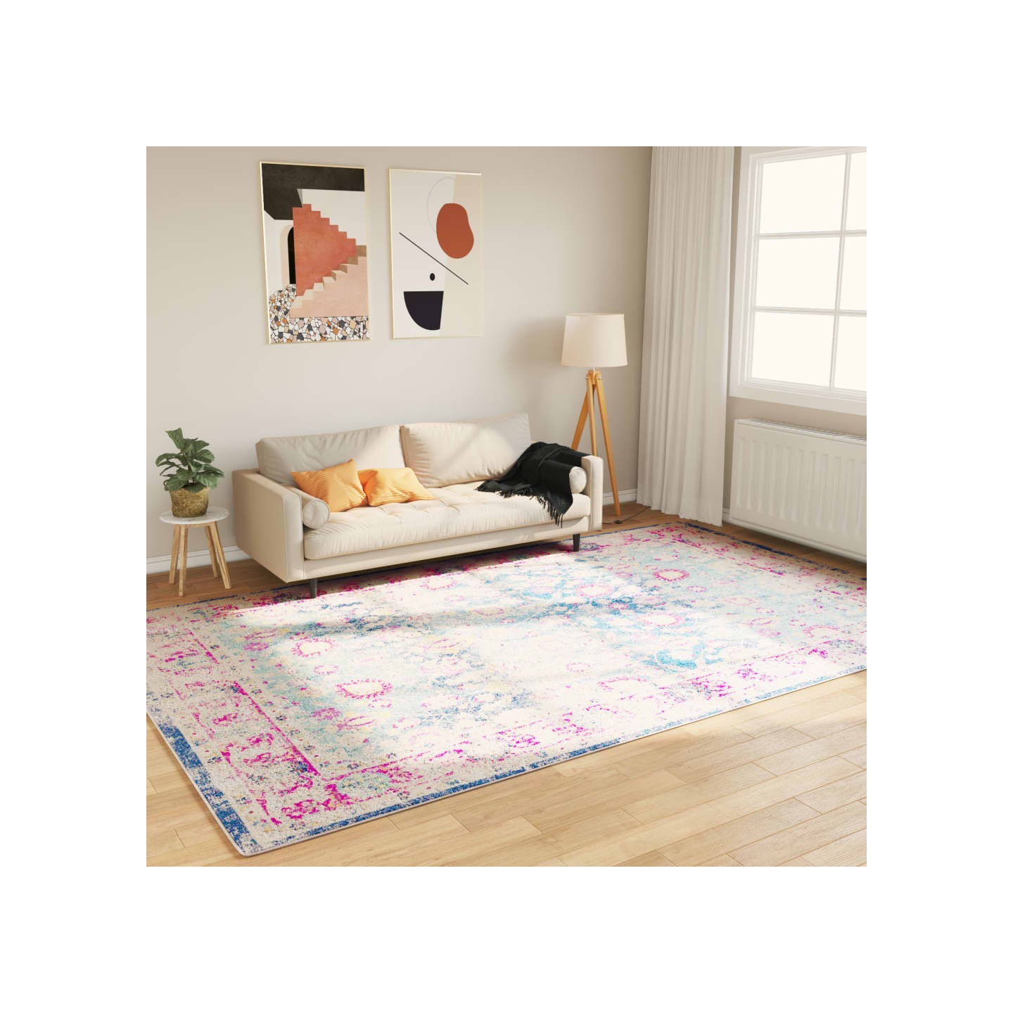 Tapis lavable multicolore 190x300 cm