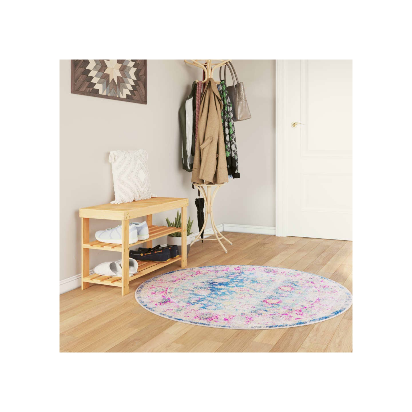 Tapis lavable multicolore Ø 120 cm