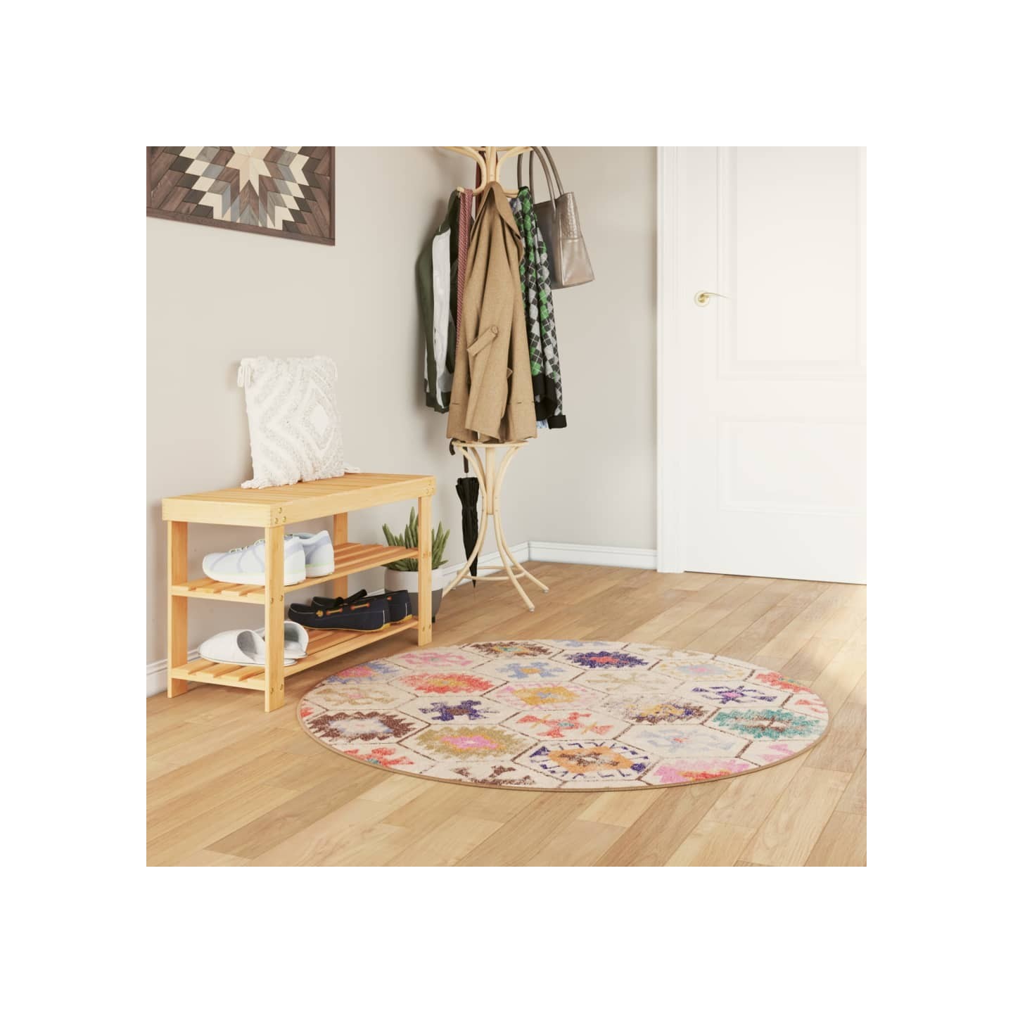 Tapis lavable multicolore Ø 120 cm