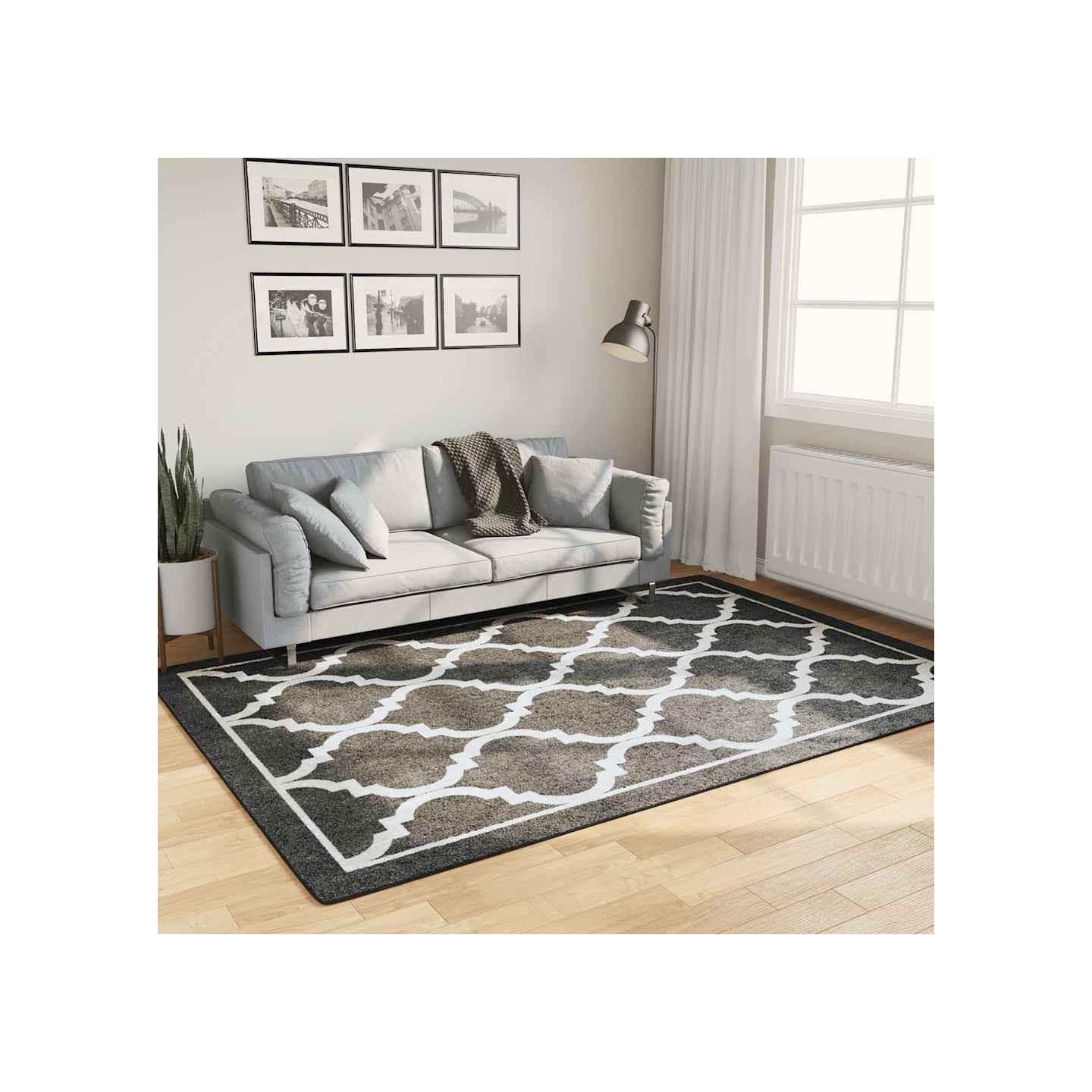 Tapis lavable noir et blanc 160x230 cm