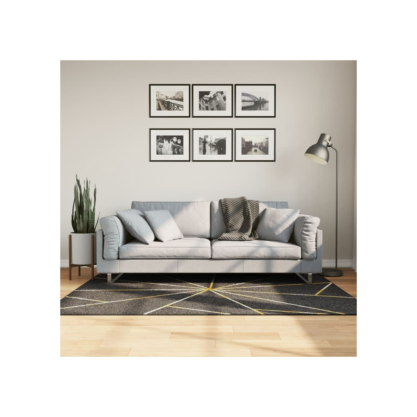 Tapis lavable noir et doré 120x180 cm