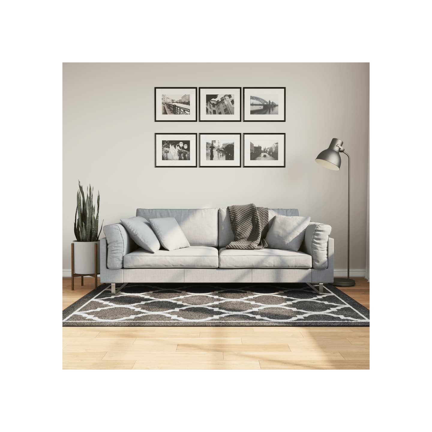 Tapis lavable noir et blanc 120x180 cm