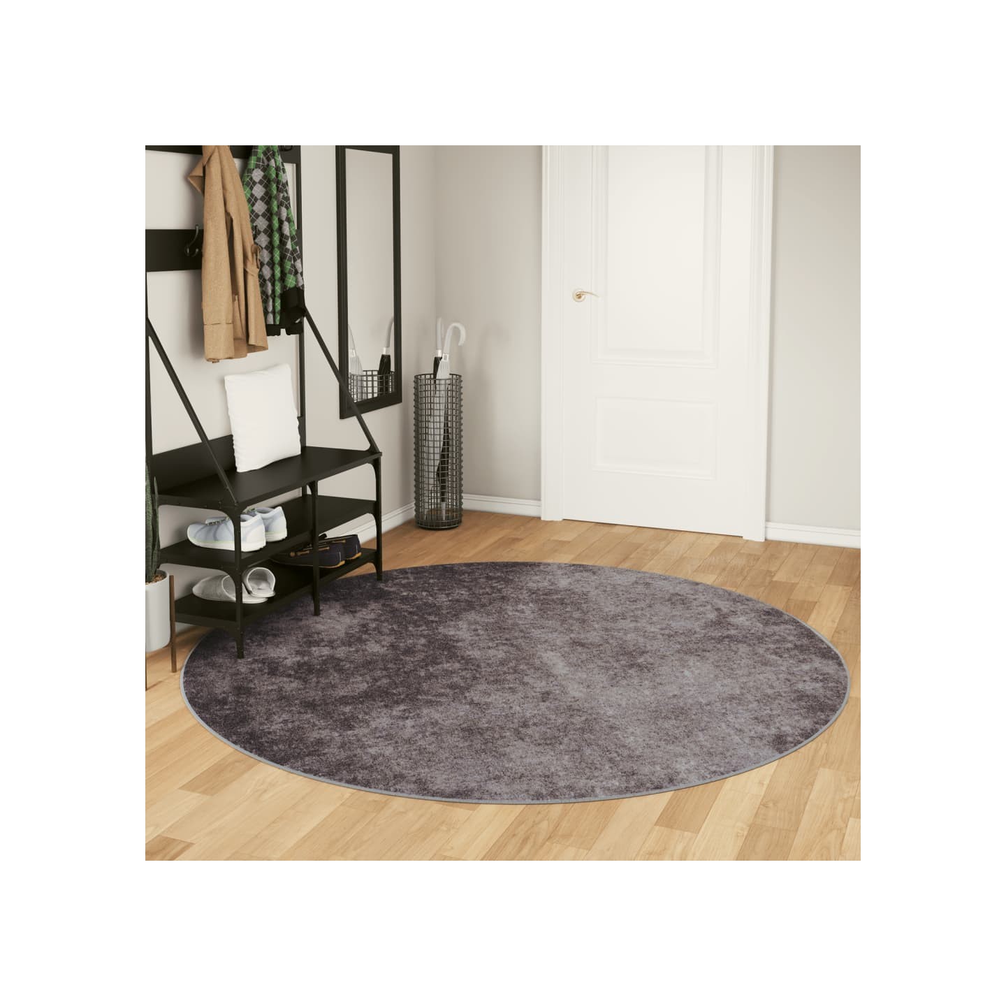 Tapis lavable gris Ø 200 cm