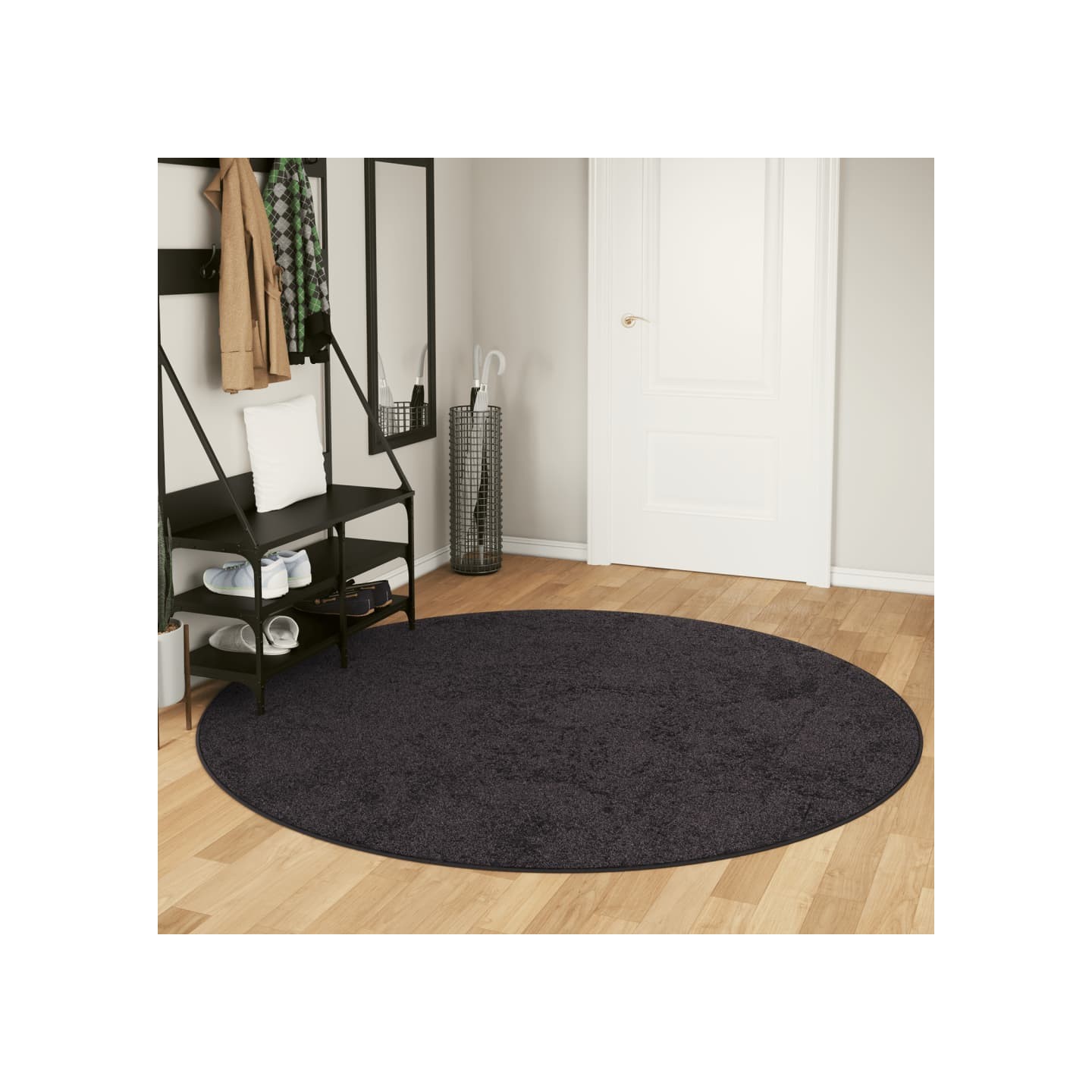 Tapis lavable anthracite Ø 200 cm