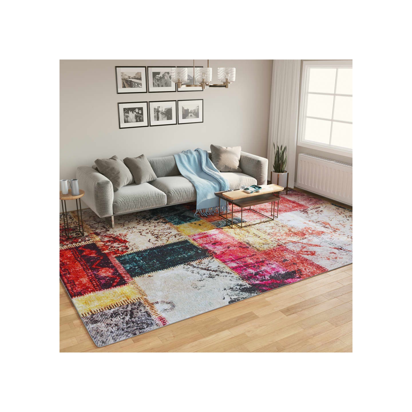 Tapis lavable multicolore 400x300 cm