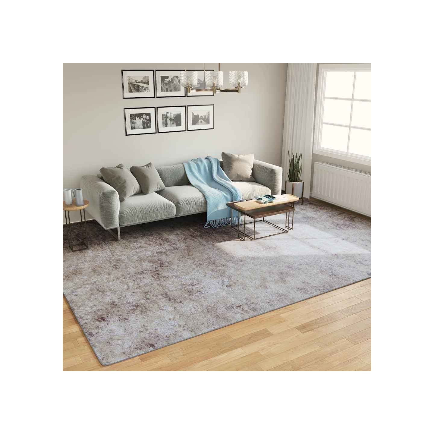 Tapis lavable gris 400x300 cm