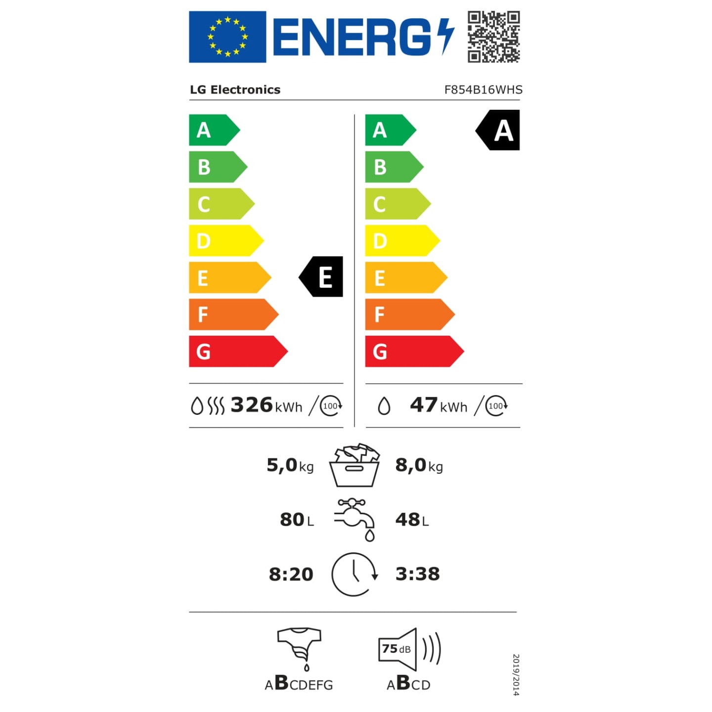 Lave-linge séchant LG F854B16WHS 8/5 kg Dual Dry | Nimestore