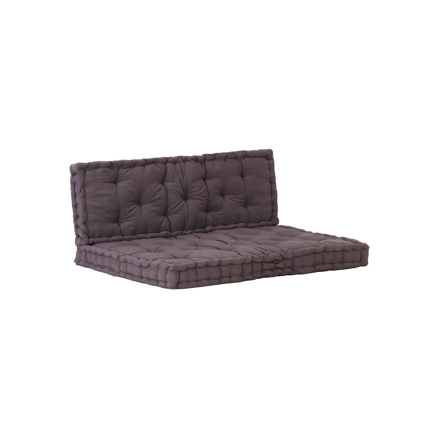 Coussins de plancher de palette lot de 2 Coton Anthracite