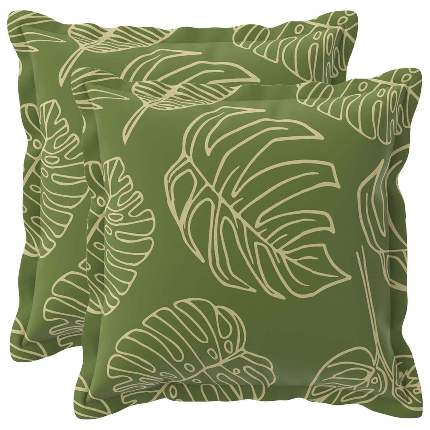 Coussin Feuille HOUTEN 2 pc Modèle feuille Polyester