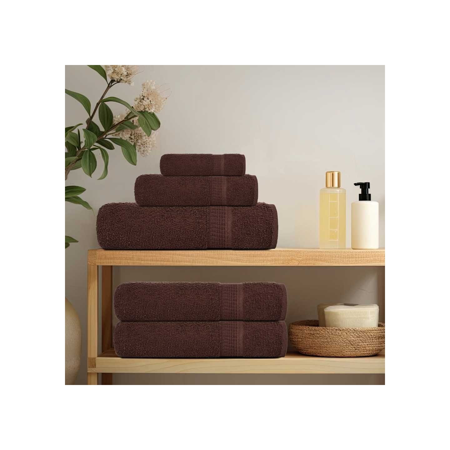 Serviettes de sauna FROGN 10 pcs marron 80x200 cm 360 g/m²