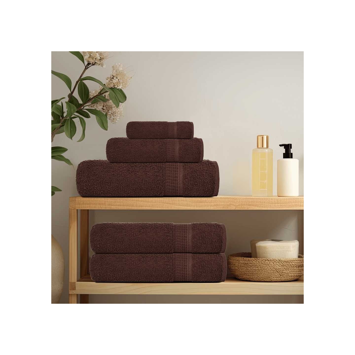 Serviettes d'invité FROGN 4 pcs marron 30x50 cm 360 g/m²