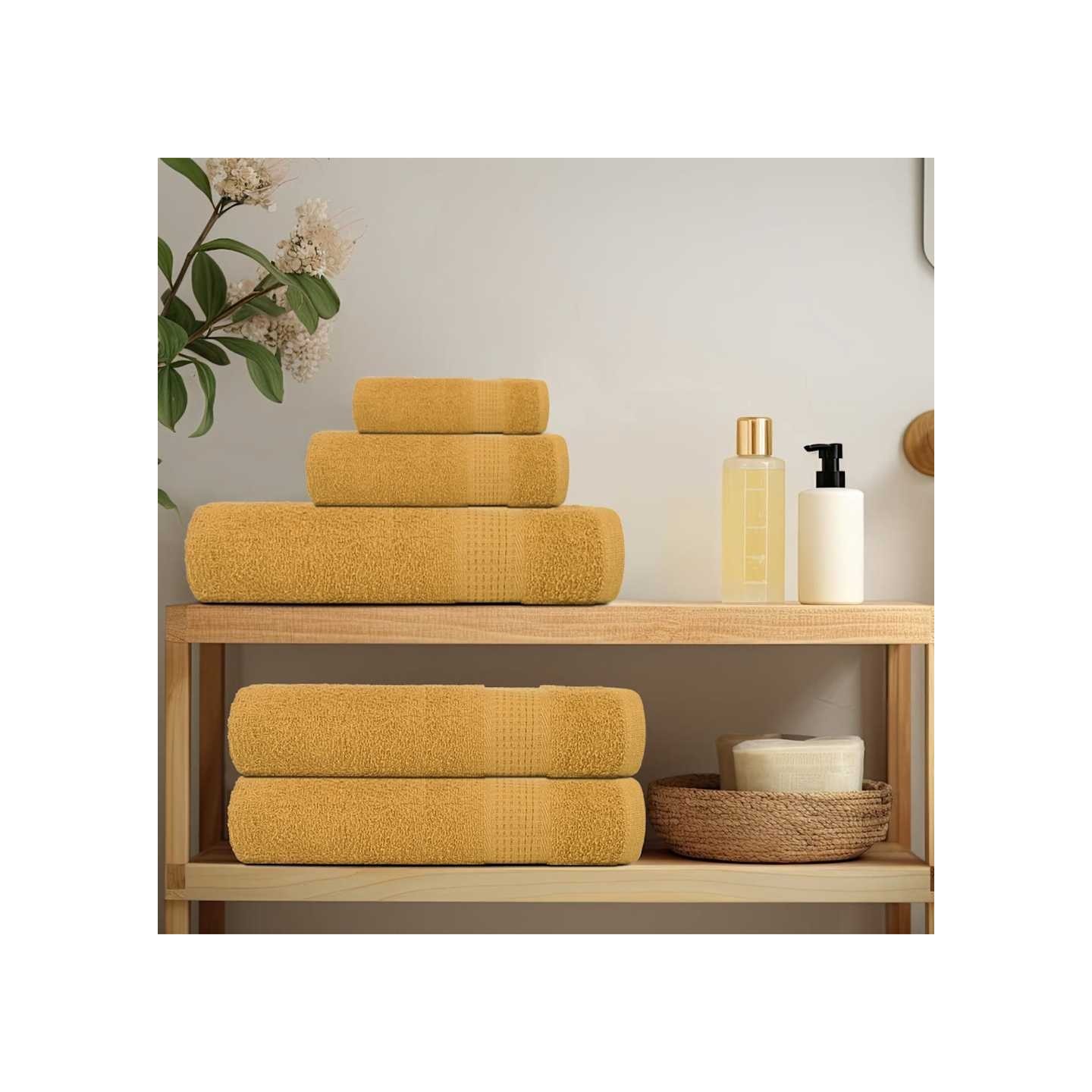 Serviettes FROGN 2 pcs doré 100x200 cm 360 g/m²