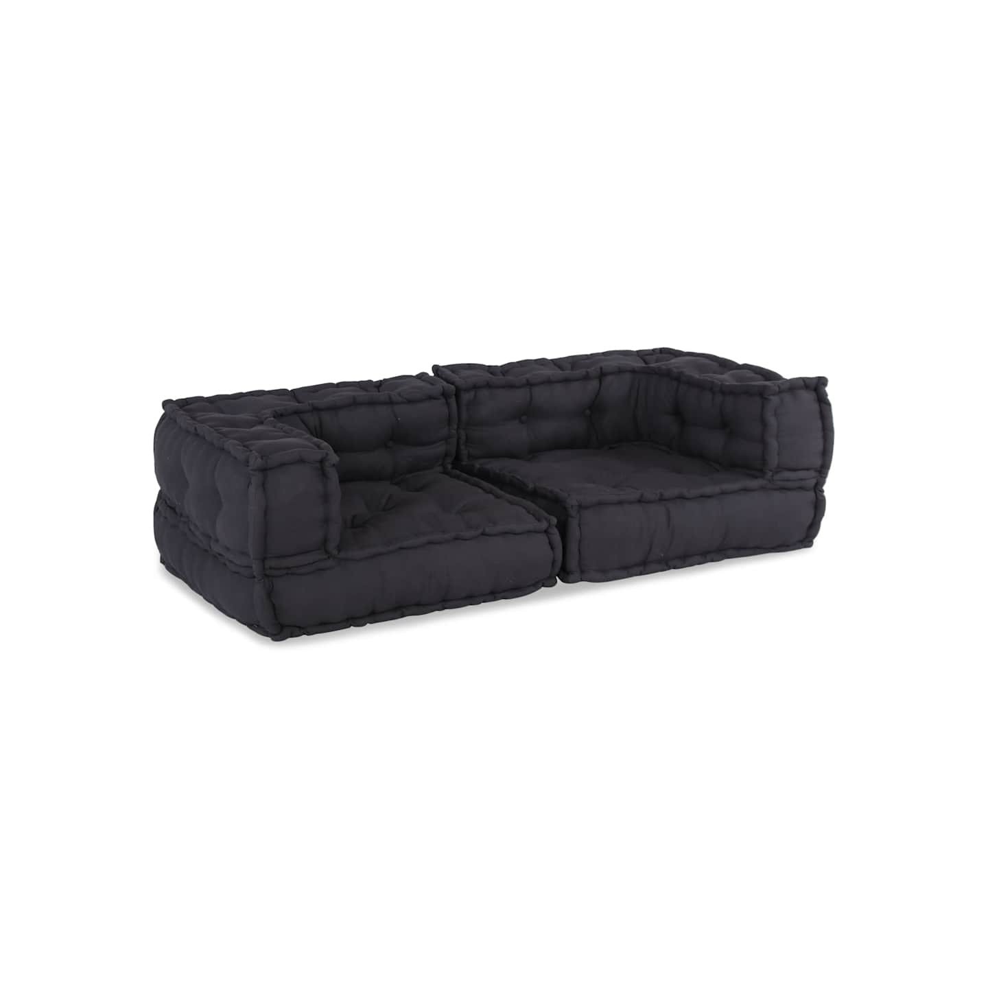 Canapé modulaire 2 places anthracite 140x70x36 tissu
