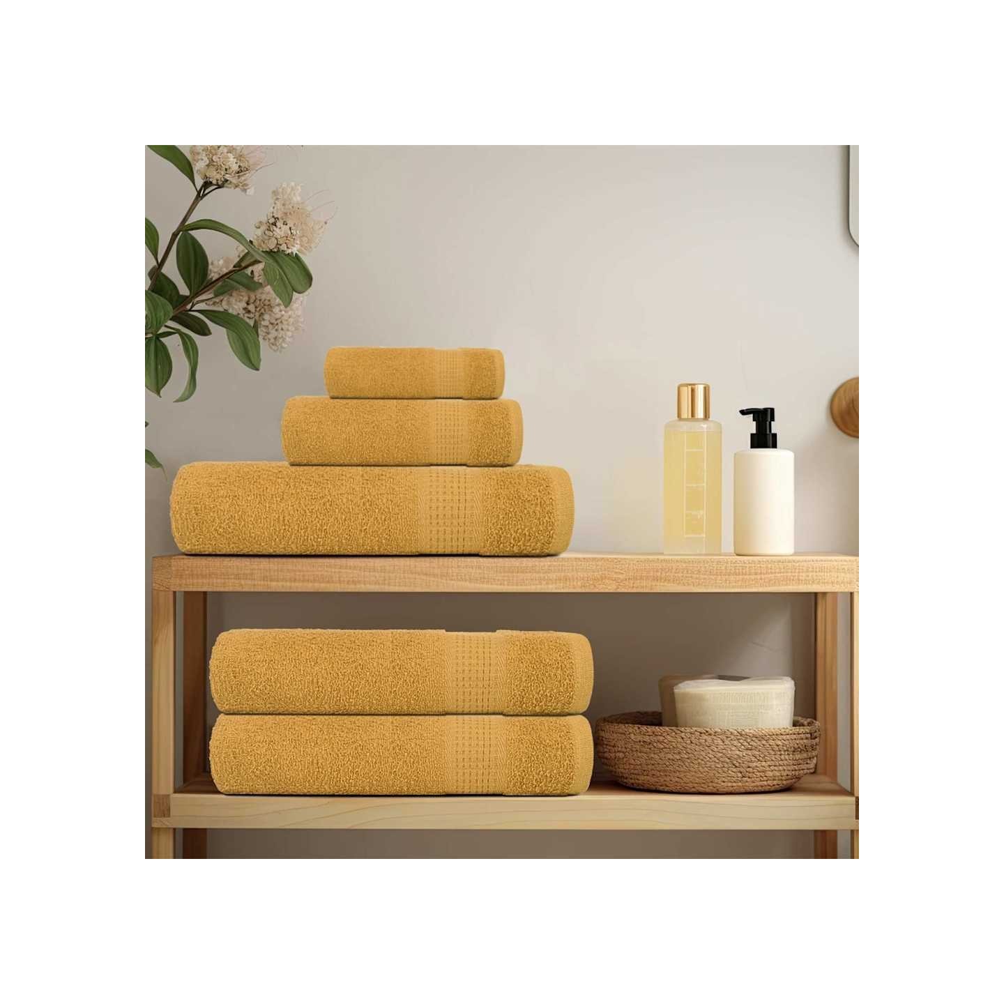 Serviettes de sauna FROGN 10 pcs doré 80x200 cm 360 g/m²