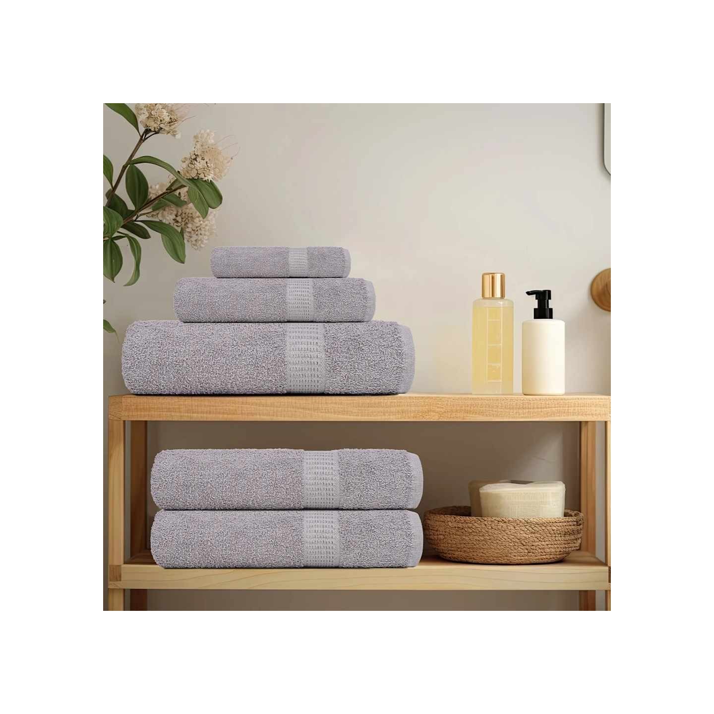 Serviettes de toilette FROGN 2 pièces Gris 30x30 cm 360 g/m²