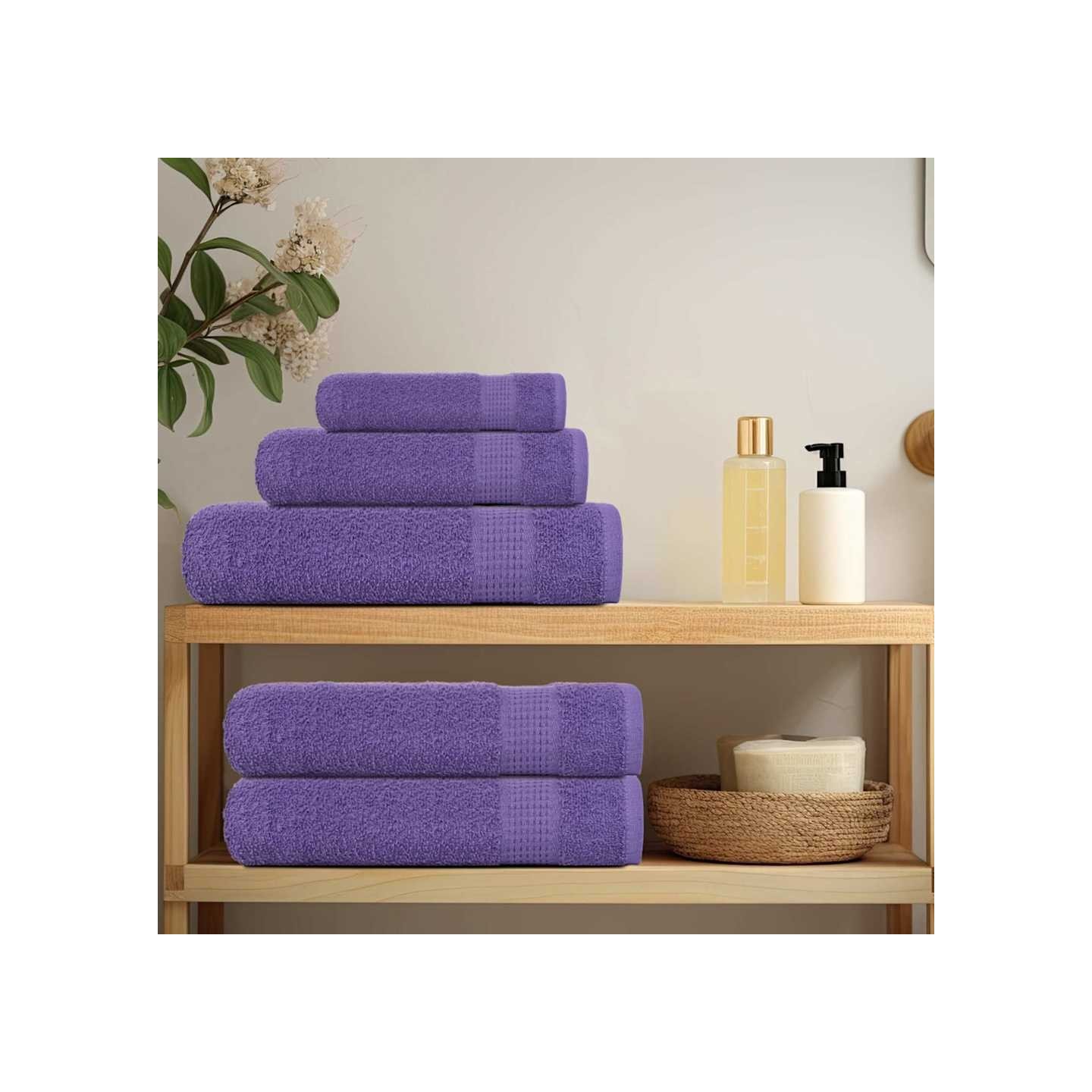 Serviettes de bain FROGN 10 pcs violet 100x150 cm 360 g/m²