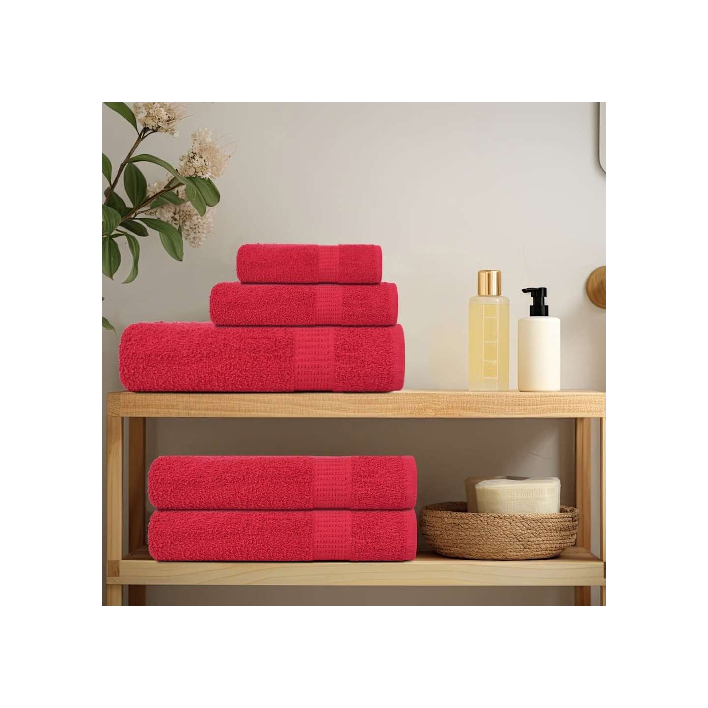 Serviettes de sauna FROGN 4 pcs rouge 80x200 cm 360 g/m²