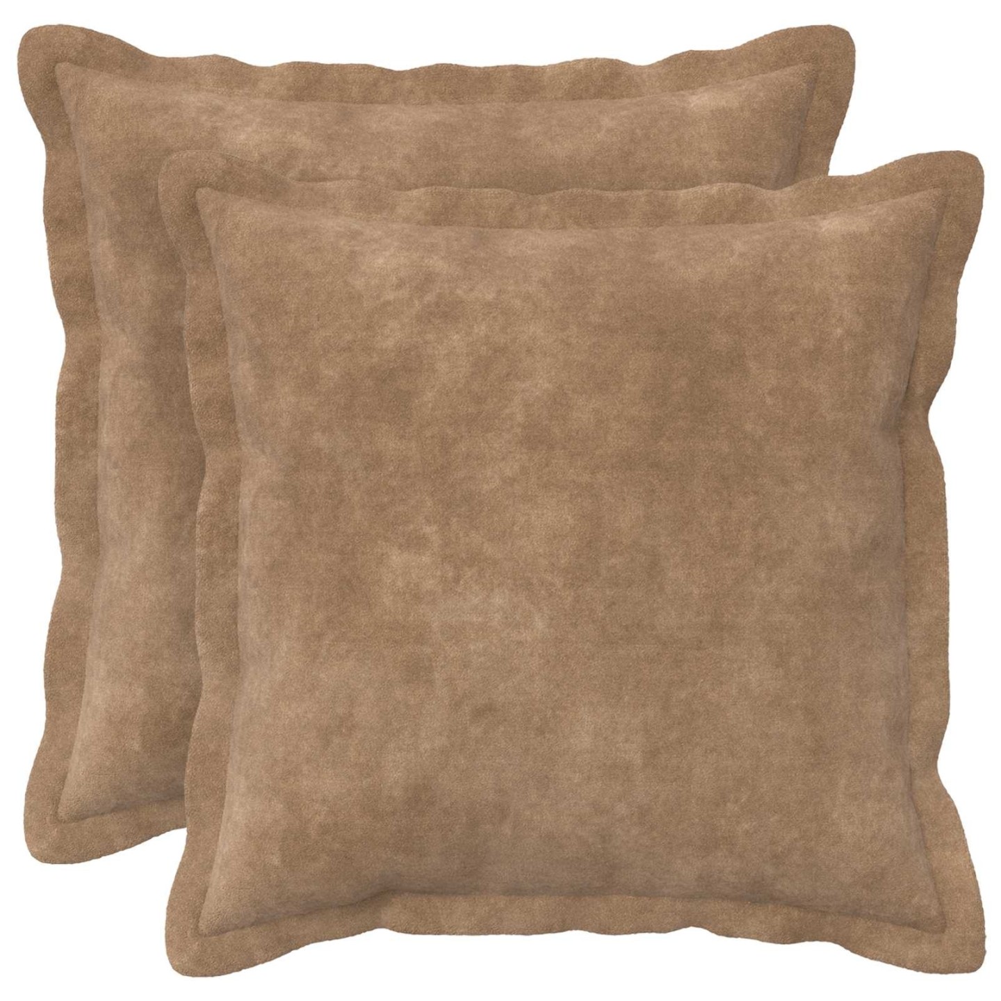 Coussin HOUTEN 2 pièces Taupe Fleece en microfibre