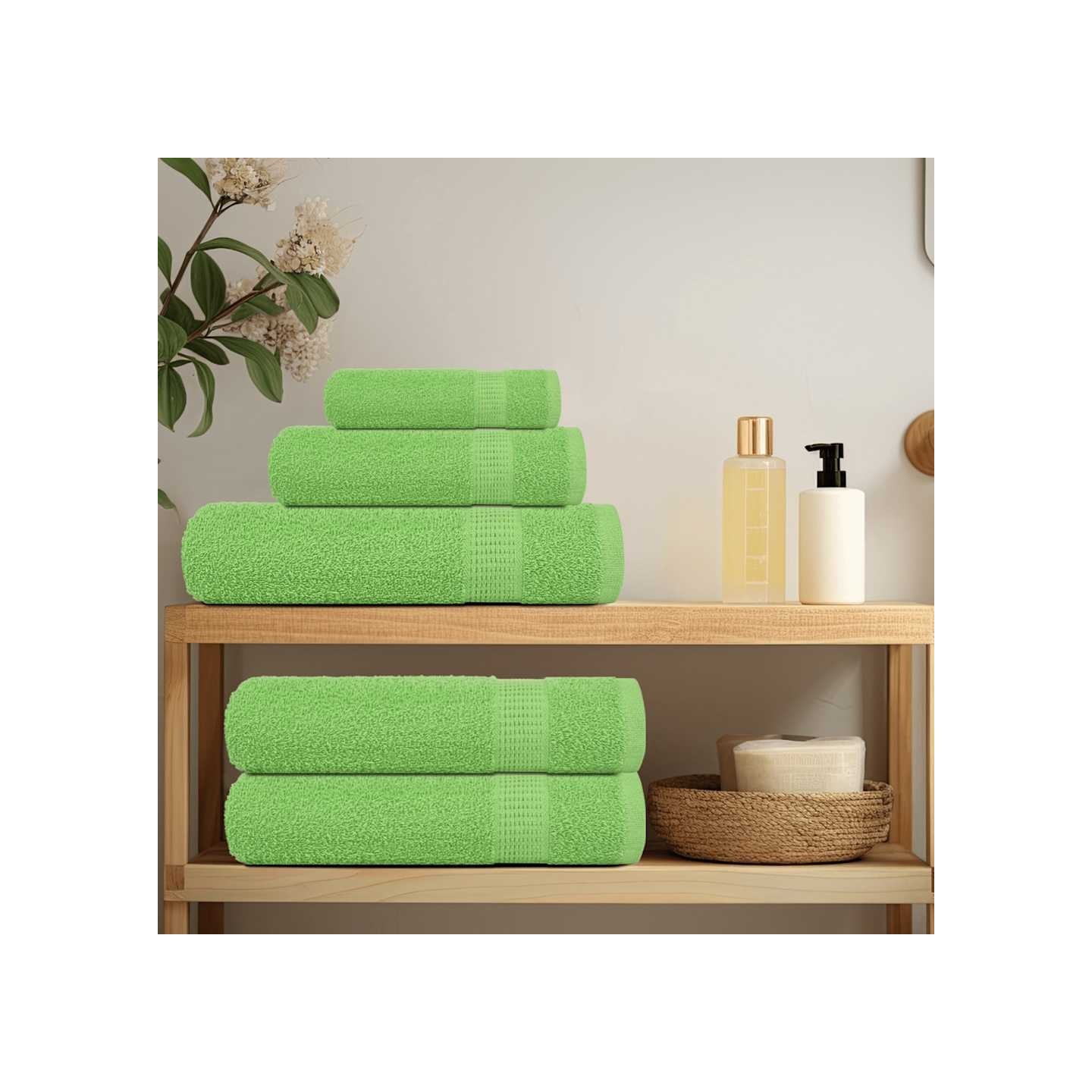 Essuie-mains FROGN 2 pcs vert pomme 50x100 cm 360 g/m²