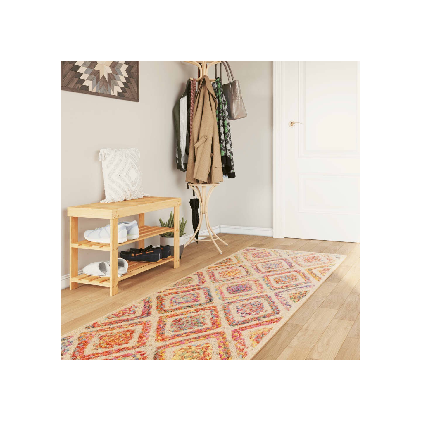 Tapis lavable multicolore 80x300 cm
