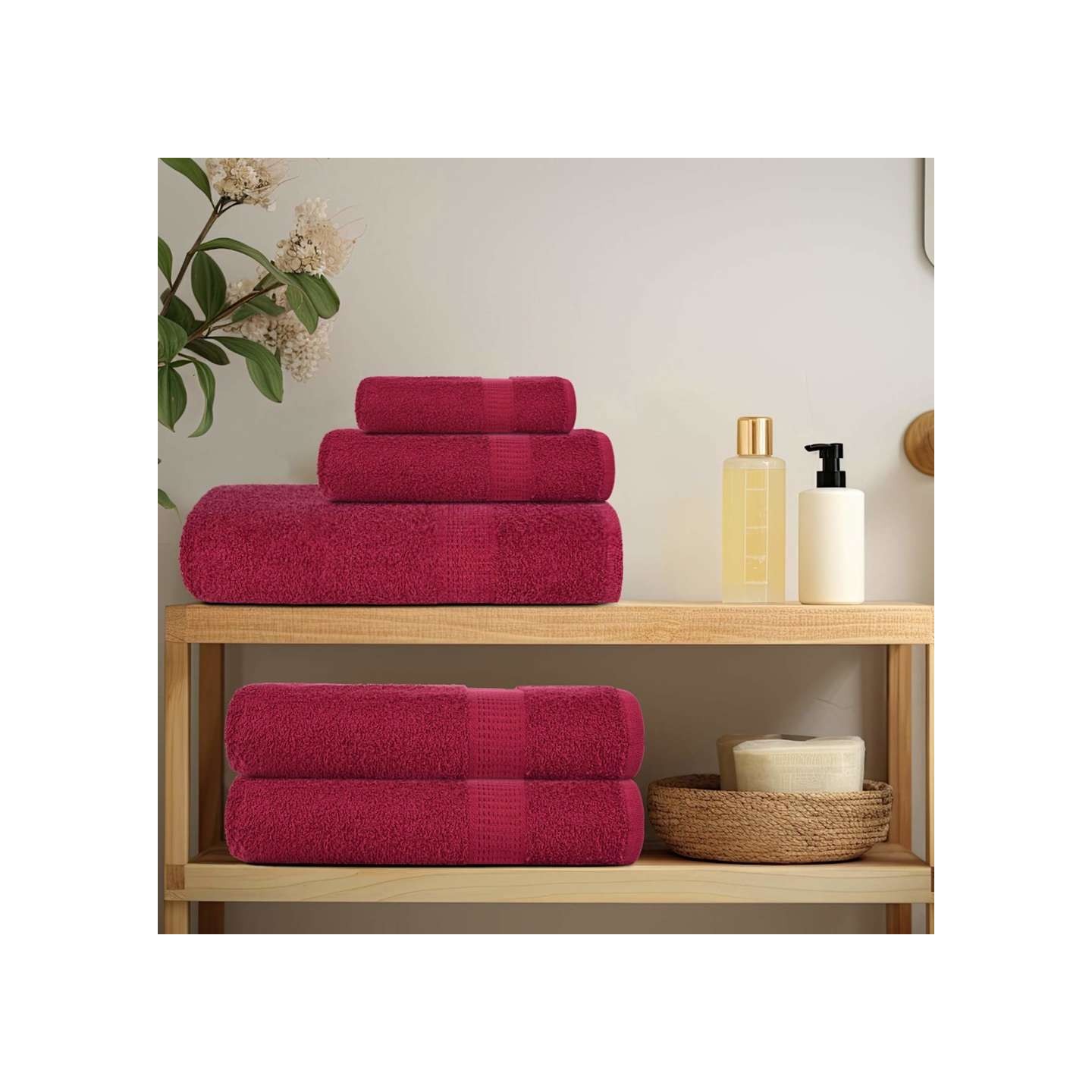 Ensemble de serviettes FROGN 6 pcs bordeaux 360 g/m²