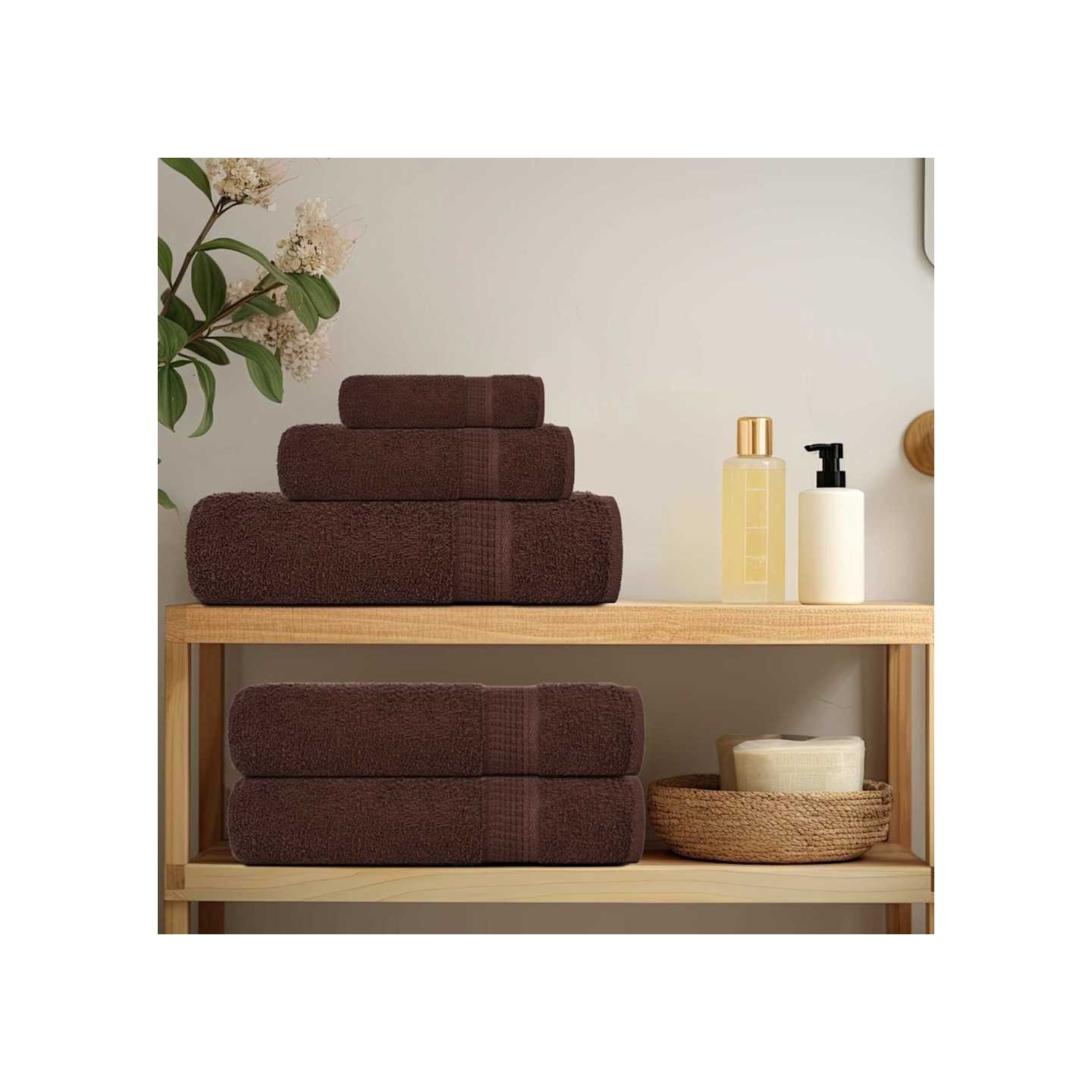 Ensemble de serviettes FROGN 12 pcs marron 360 g/m²