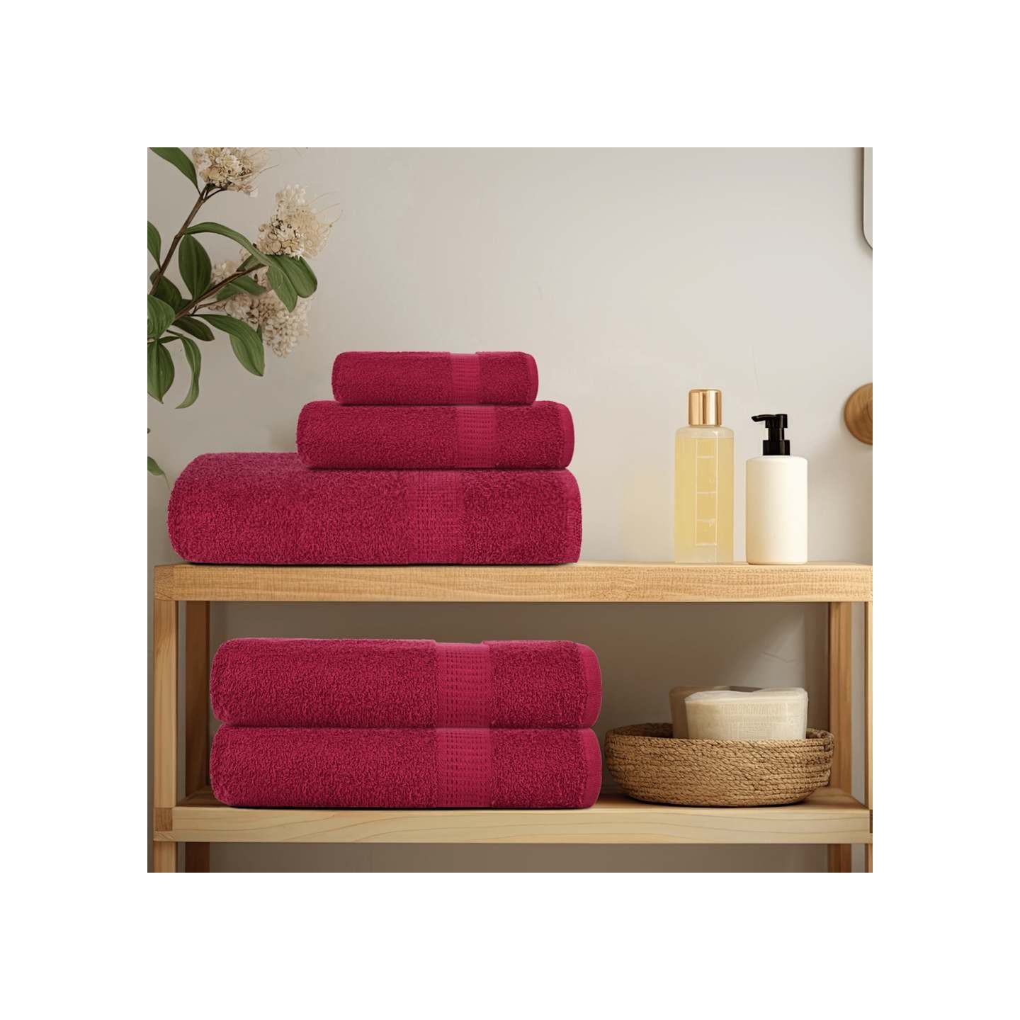 Ensemble de serviettes FROGN 12 pcs bordeaux 360 g/m²