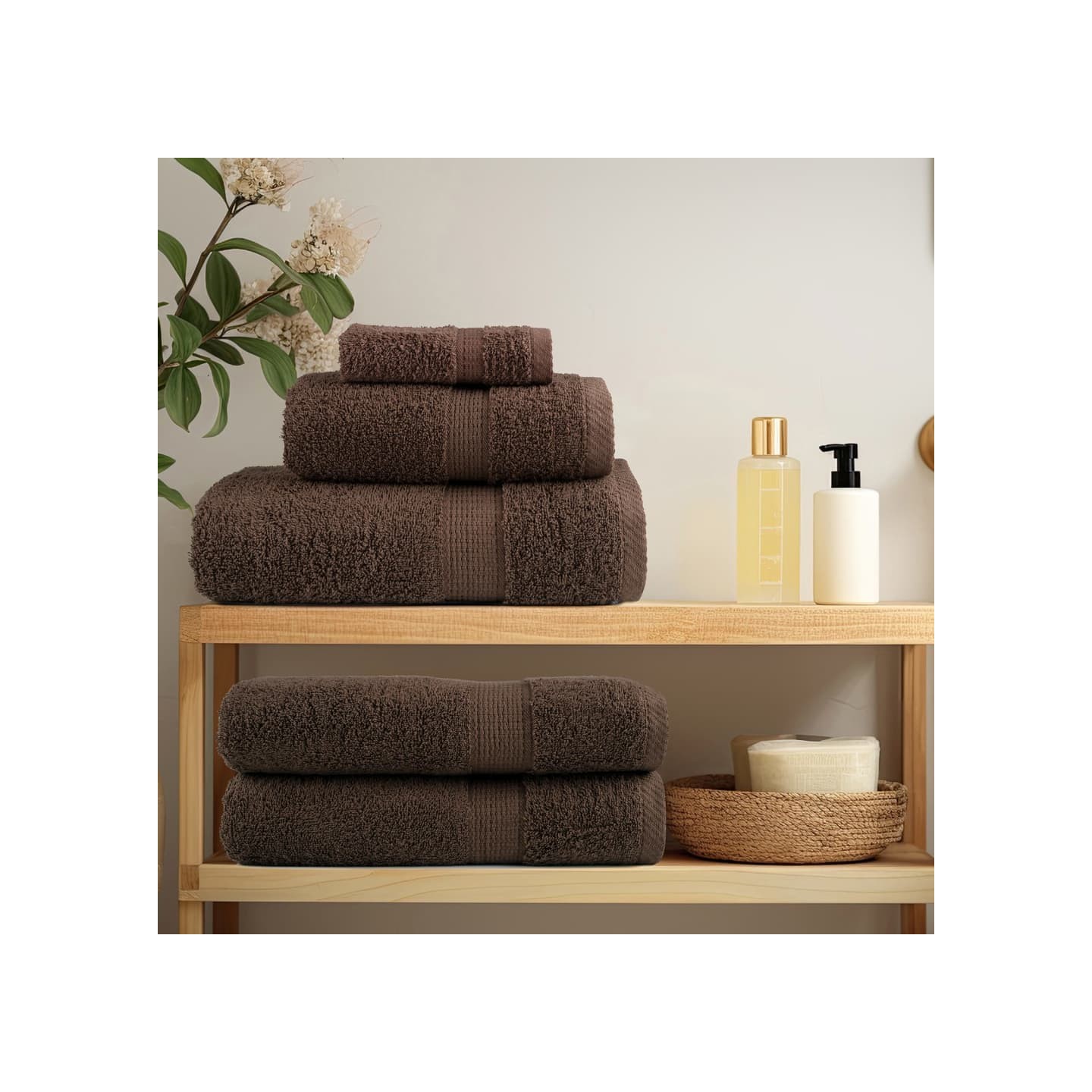Serviettes de qualité supérieure SOLUND 2 pcs marron 600 g/m²