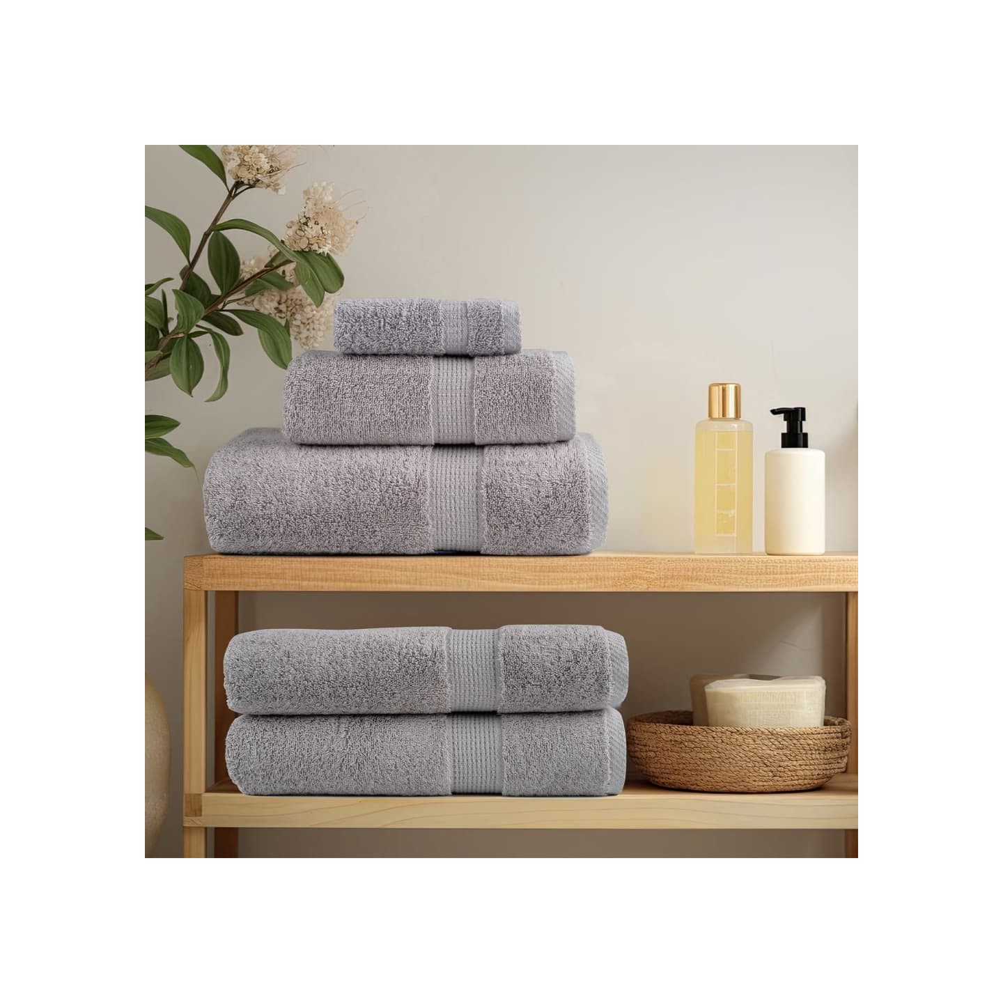 Serviettes de douche de qualité supérieure SOLUND 10 pcs gris