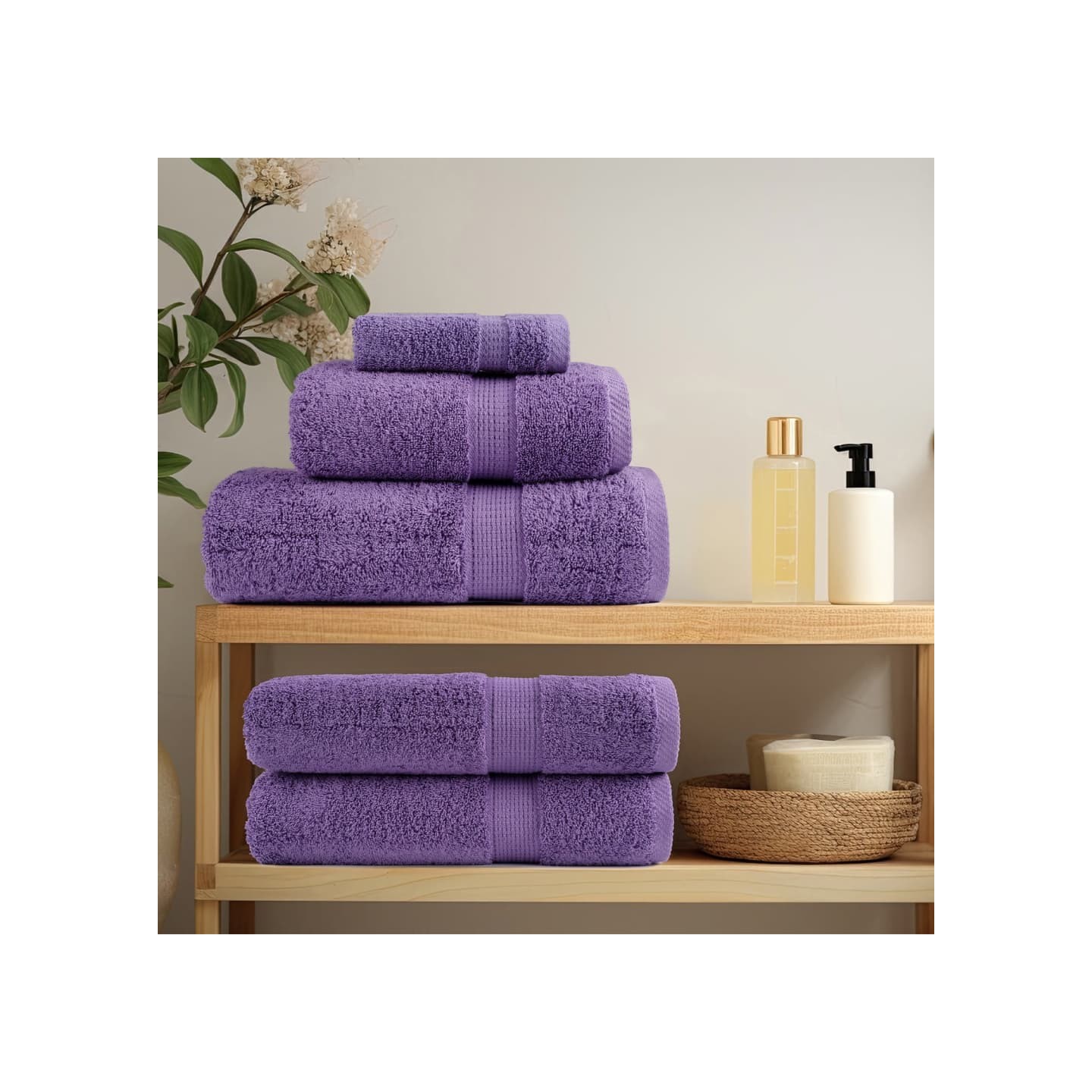 Serviettes d'invité de qualité supérieure SOLUND 4 pcs violet