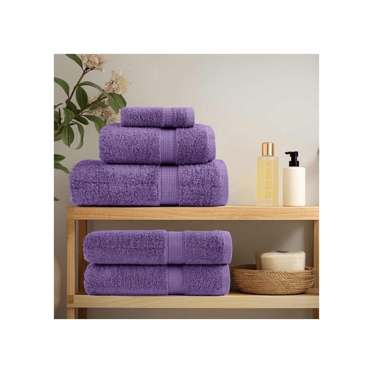 Serviettes de qualité supérieure SOLUND 2 pcs violet 600 g/m²