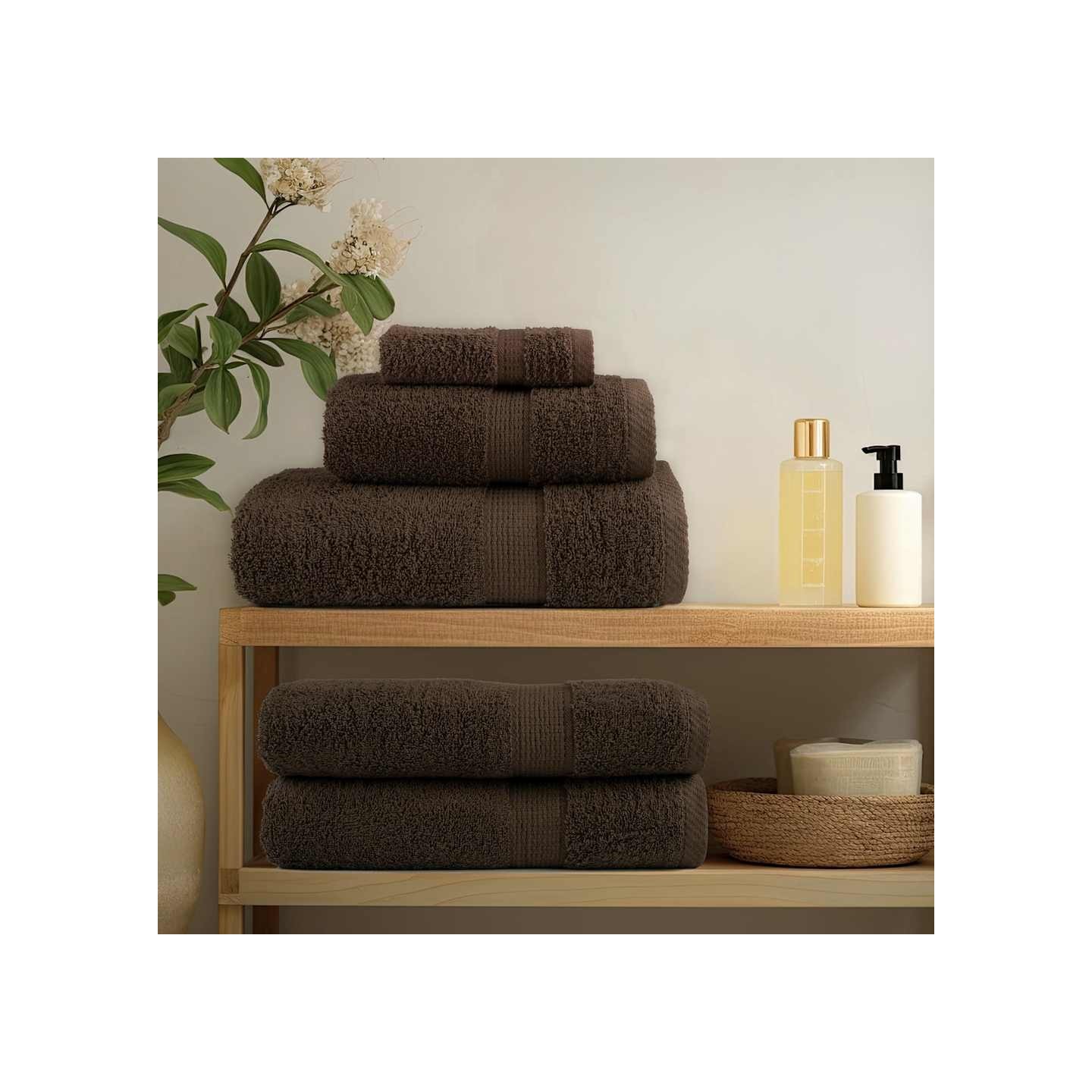 Ensemble de serviettes de qualité supérieure SOLUND 8pcs marron