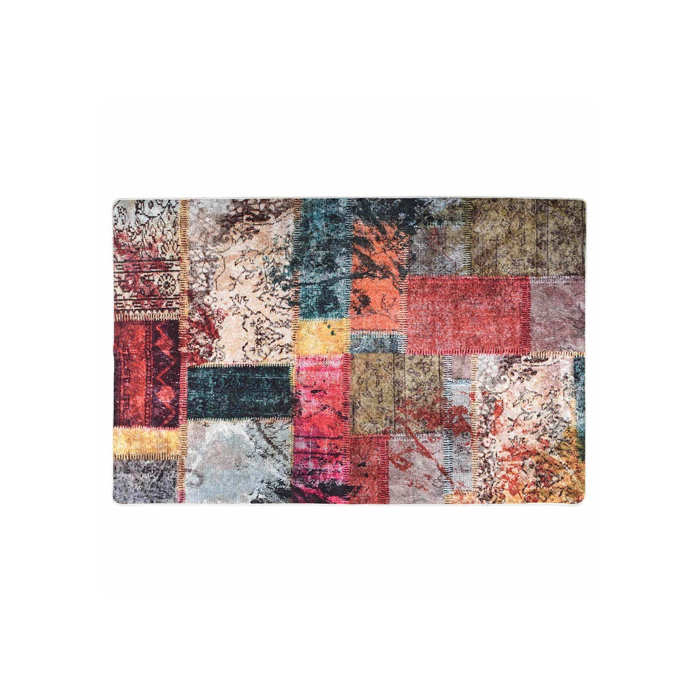 Tapis lavable Patchwork 80x150 cm Multicolore