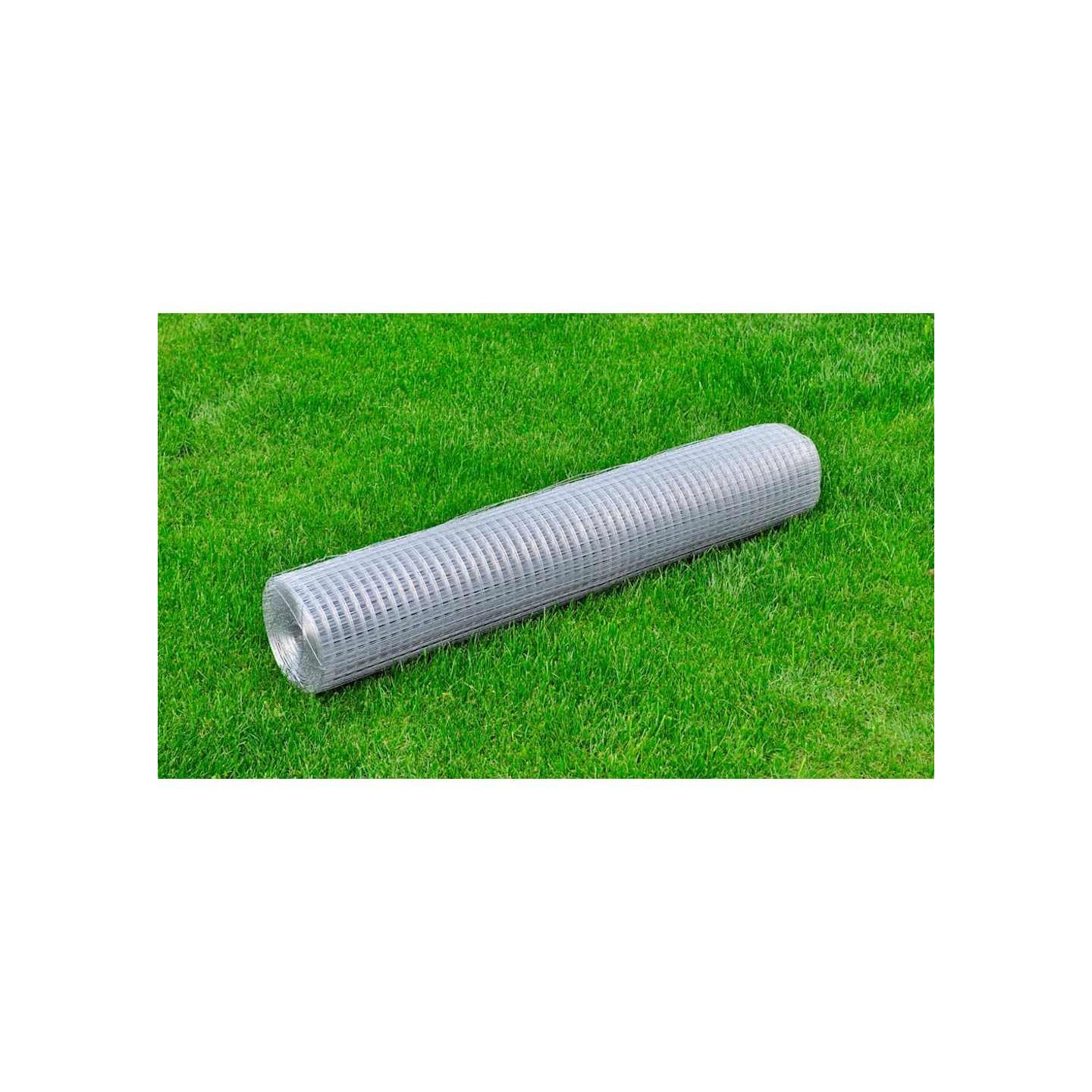 Clôture en treillis acier galvanisé carré 1x25 m argenté