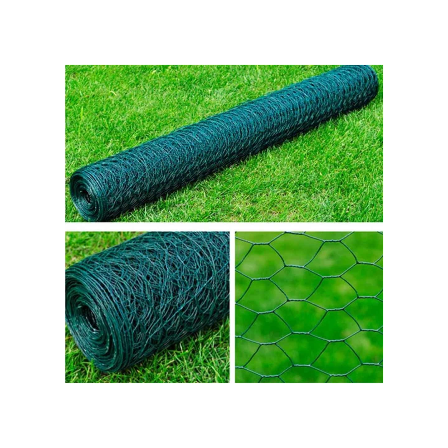 Clôture en treillis acier hexagonal 1x25 m vert foncé