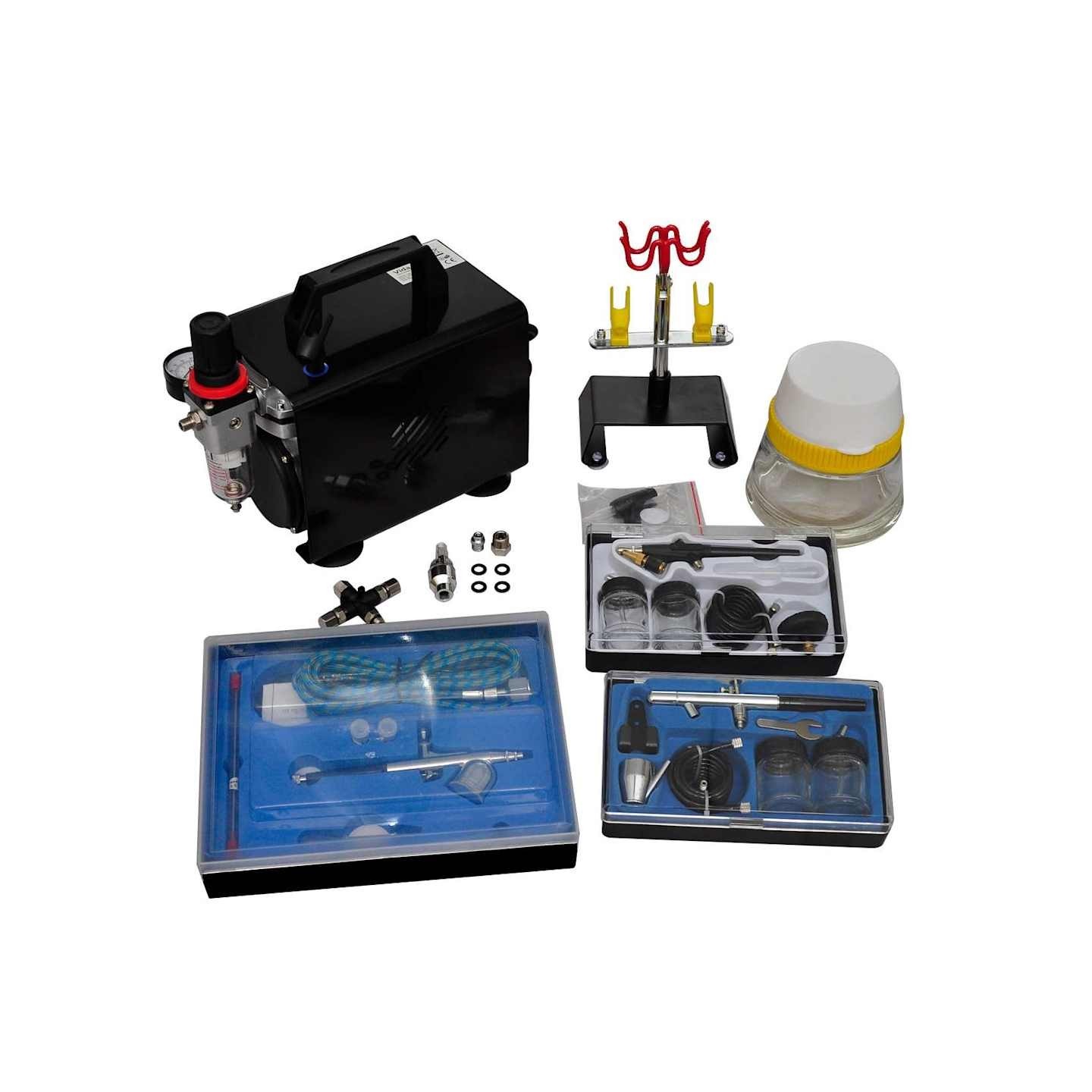 Kit de compresseur d'aérographe avec 3 pistolets