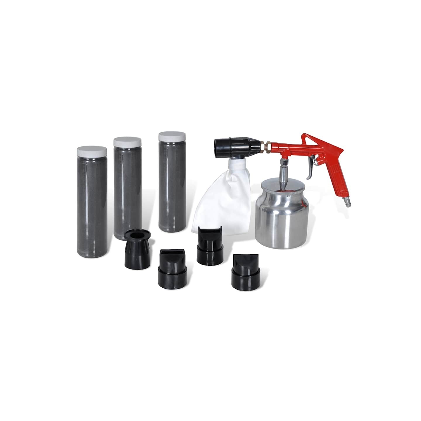 Kit de sableuse à air 3 bouteilles de sable et 4 buses incluses