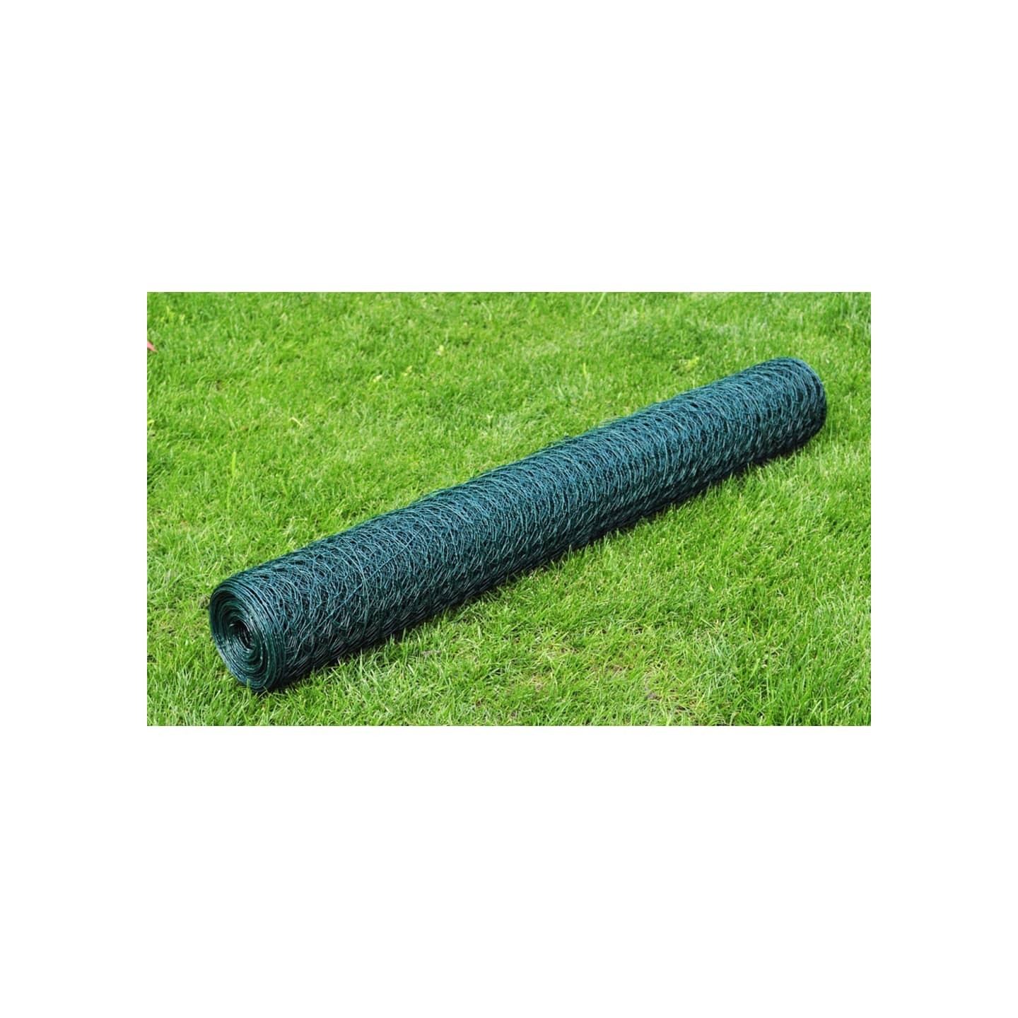 Grillage à poule avec revêtement en PVC 25x0,75 m vert