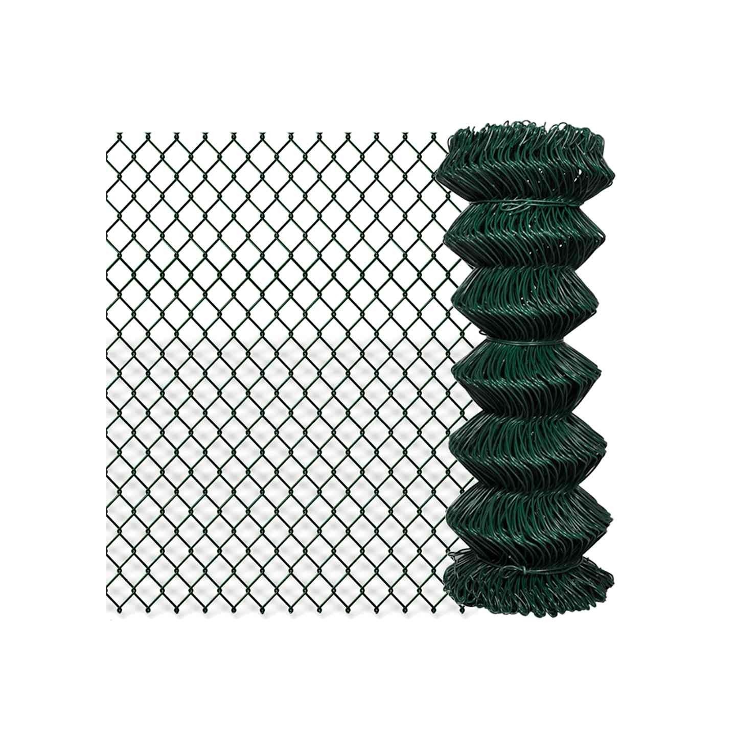 Clôture à mailles losangées Acier 1x15 m Vert