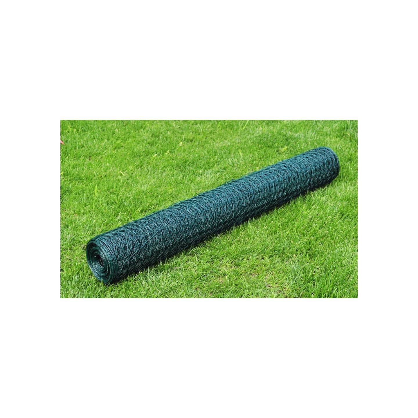 Grillage à poule avec revêtement en PVC 25x0,5 m vert