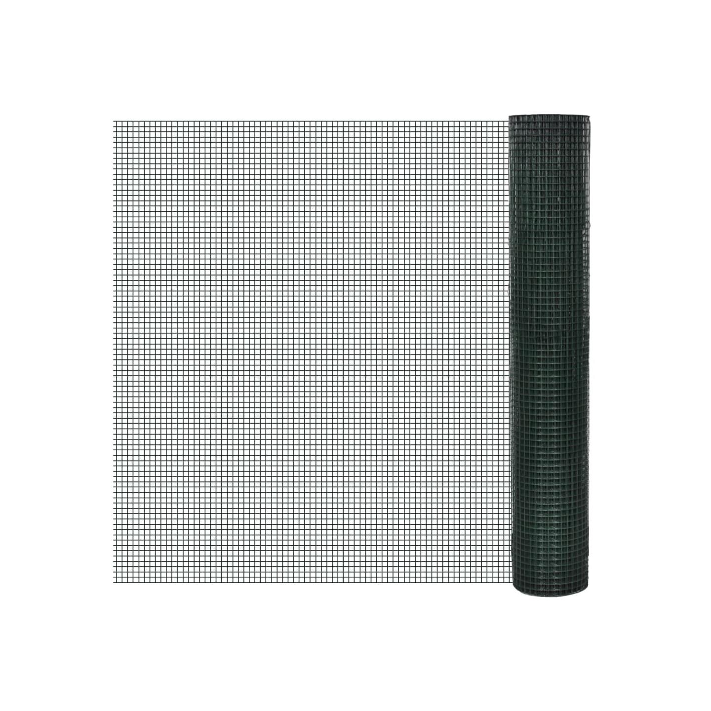 Grillage Acier galvanisé et revêtement en PVC 25 x 1 m Vert