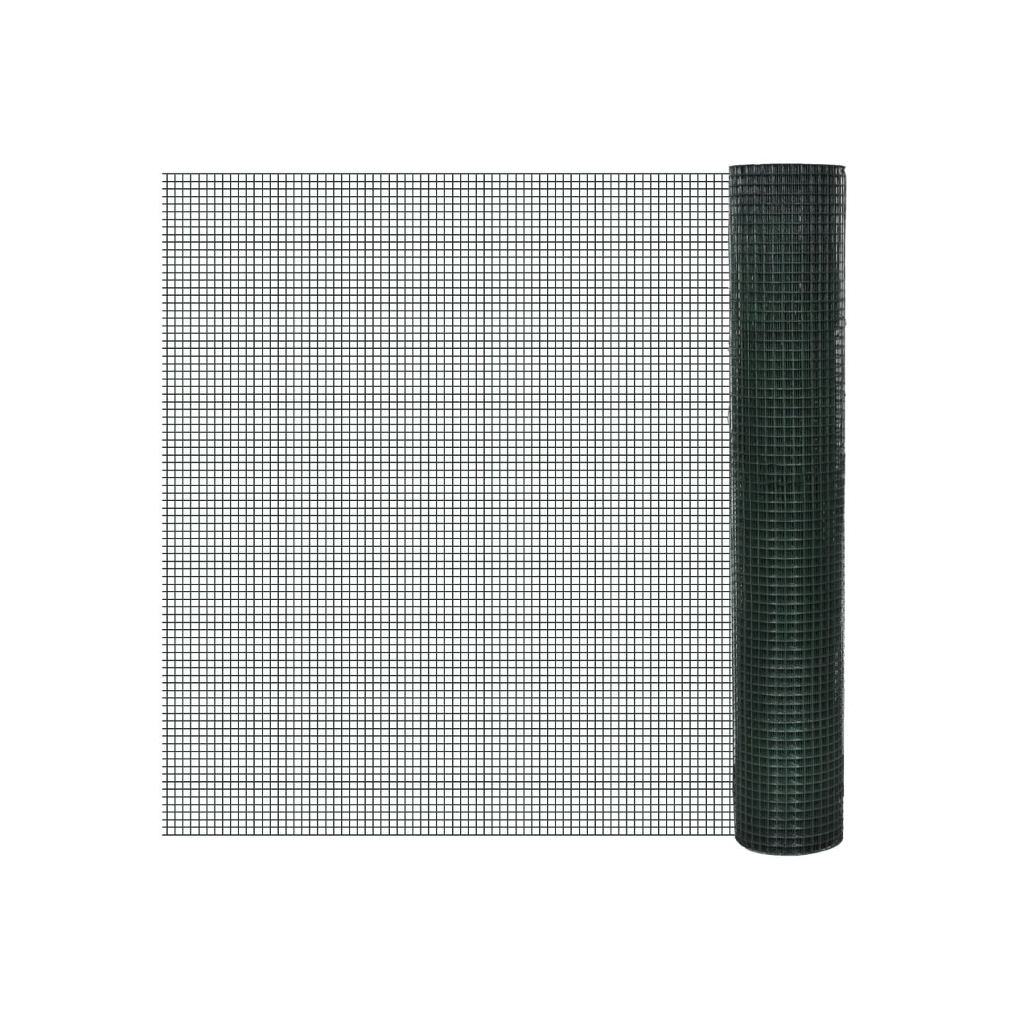 Grillage acier galvanisé et revêtement en PVC 10x1 m vert