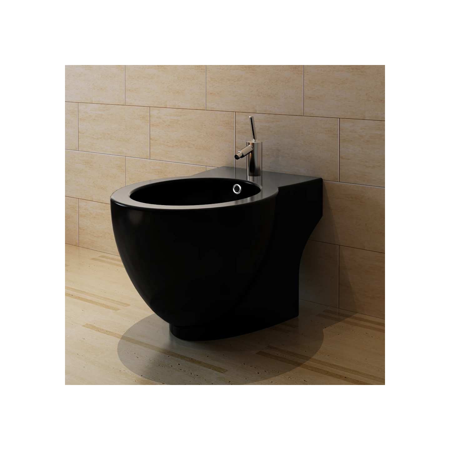 Bidet rond à poser en céramique sanitaire noir
