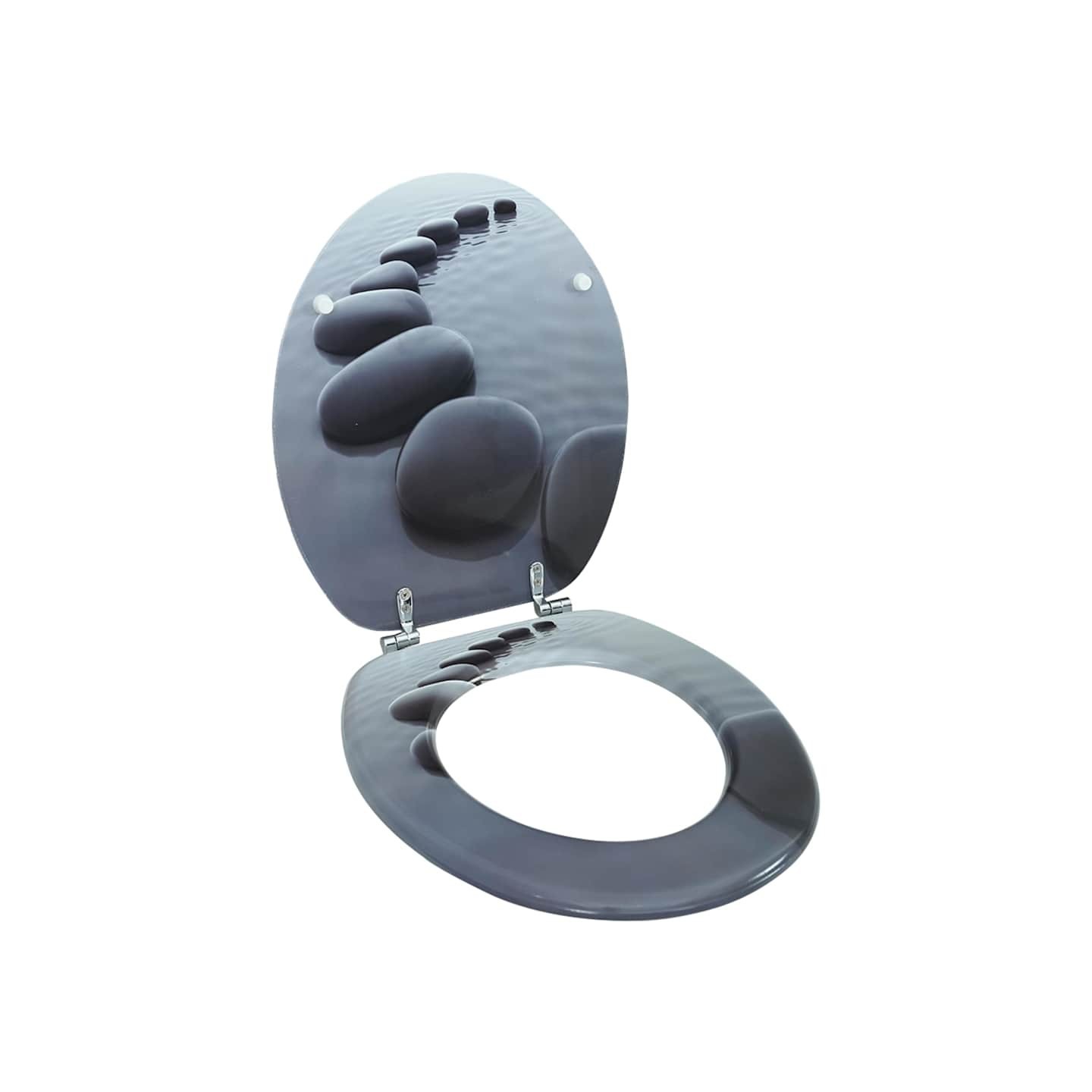Siège de toilette avec Couvercle MDF Pierres