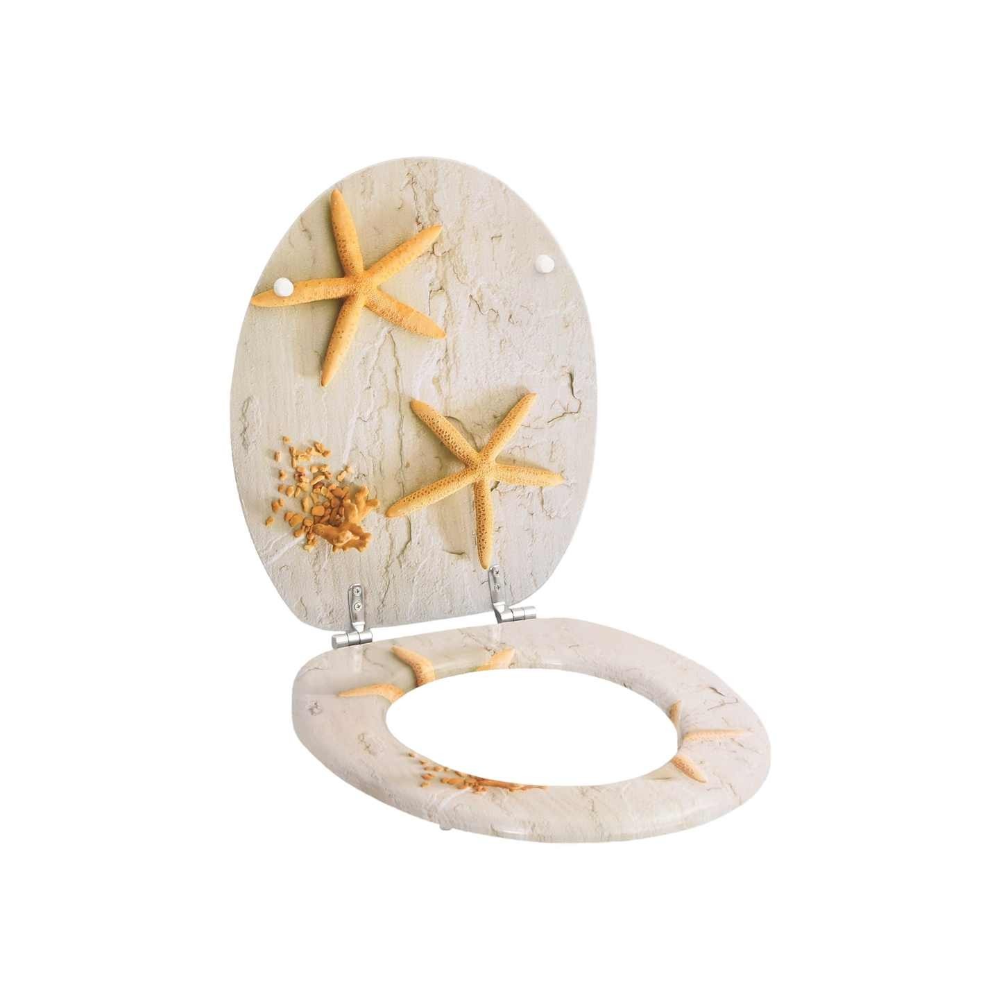 Siège de toilette avec Couvercle MDF Étoile de mer