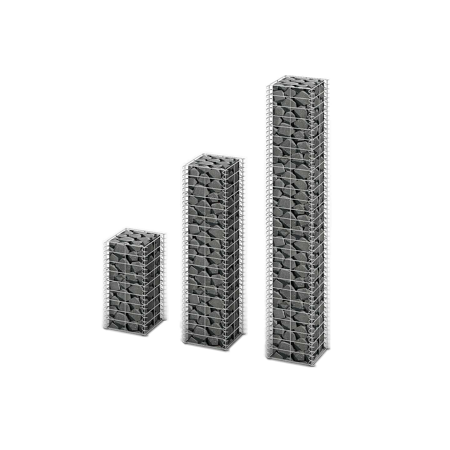3 gabions en fil galvanisé